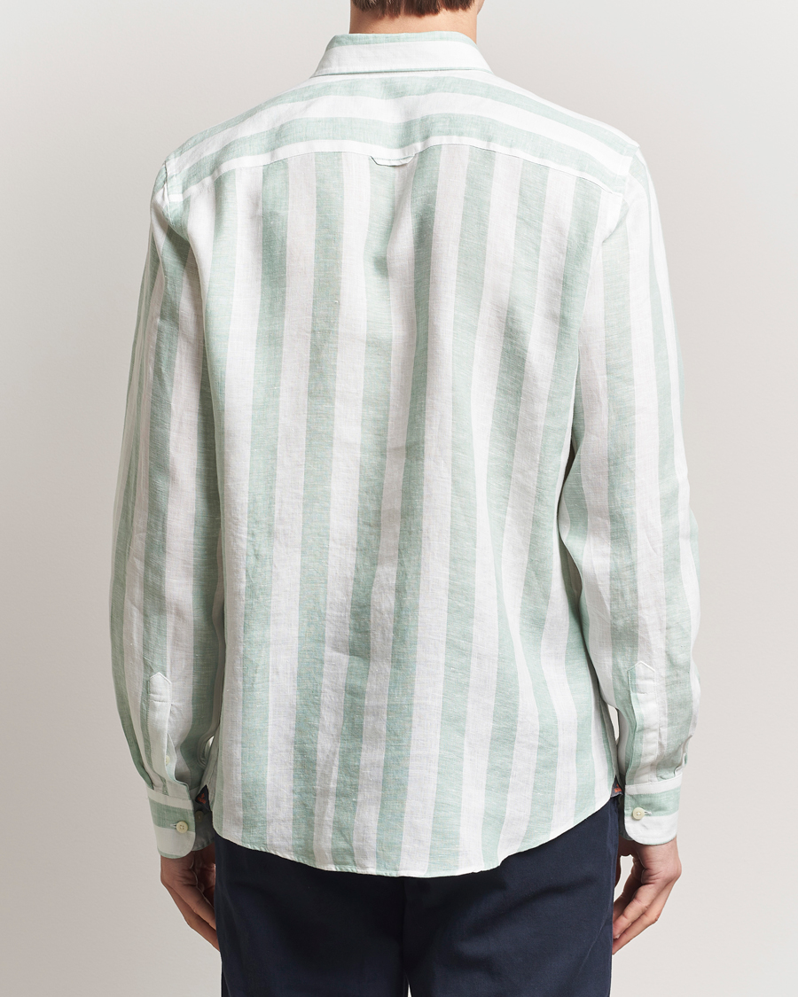 Herren | Hemden | Morris | Douglas Striped Linen Shirt Light Green