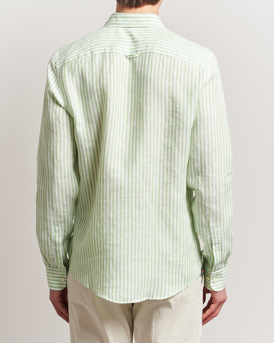 Herren | Hemden | Morris | Douglas Striped Linen Shirt Green
