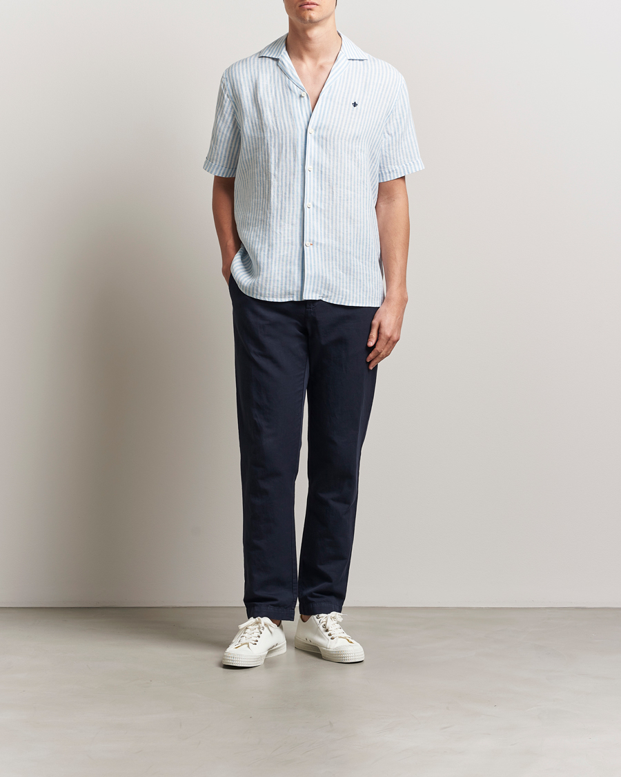 Herren | Hemden | Morris | Resort Linen Shirt Blue