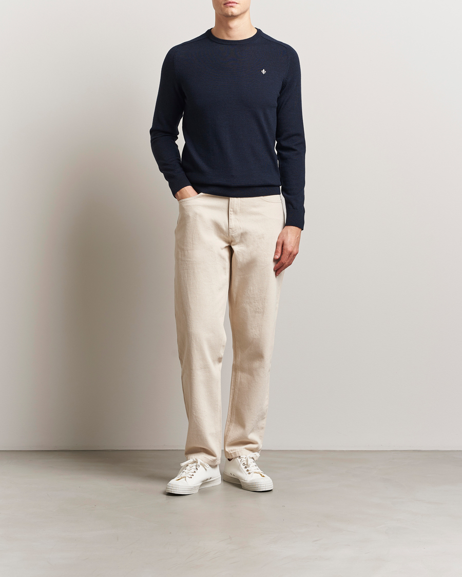 Herren | Pullover | Morris | Merino O-Neck Navy
