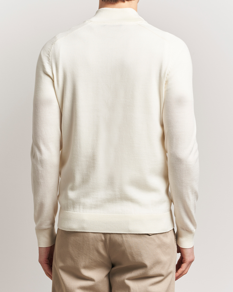 Herren | Pullover | Morris | John Merino Half Zip White