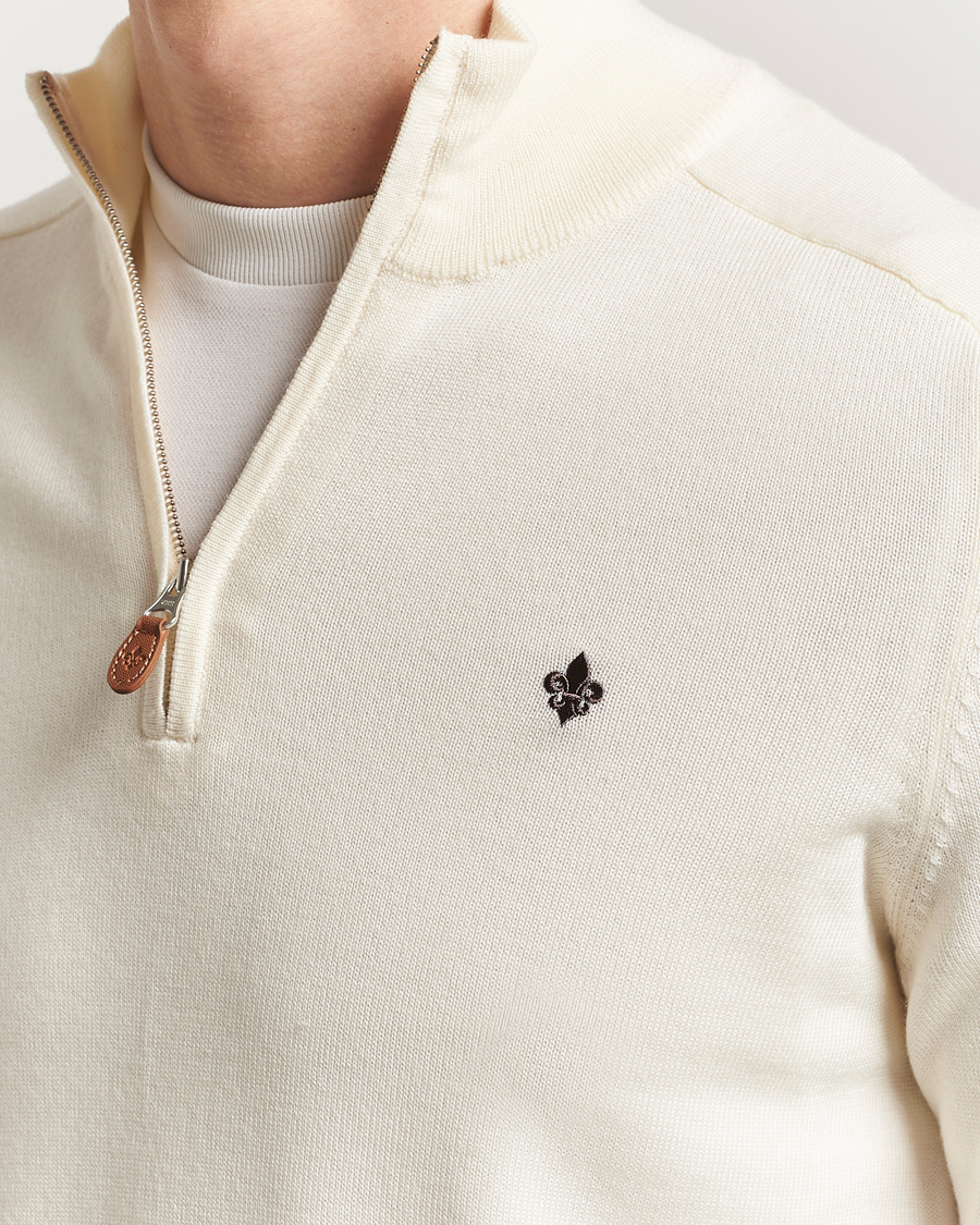 Herren | Pullover | Morris | John Merino Half Zip White