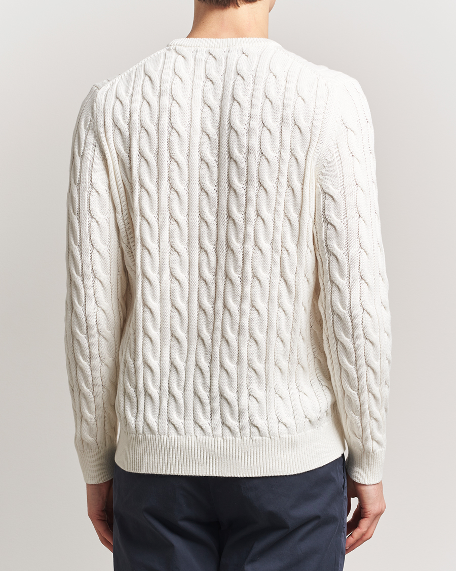 Herren | Pullover | Morris | Ethan Cable O-Neck Off White