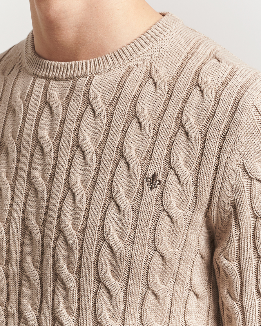 Herren | Pullover | Morris | Ethan Cable O-Neck Khaki