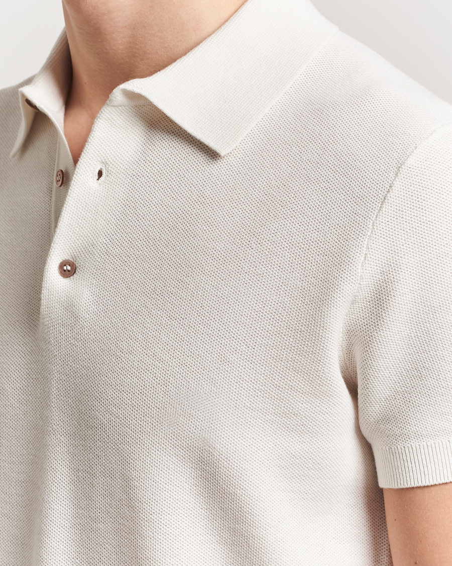 Herren | Poloshirts | Morris | Walter Knitted Polo Off White