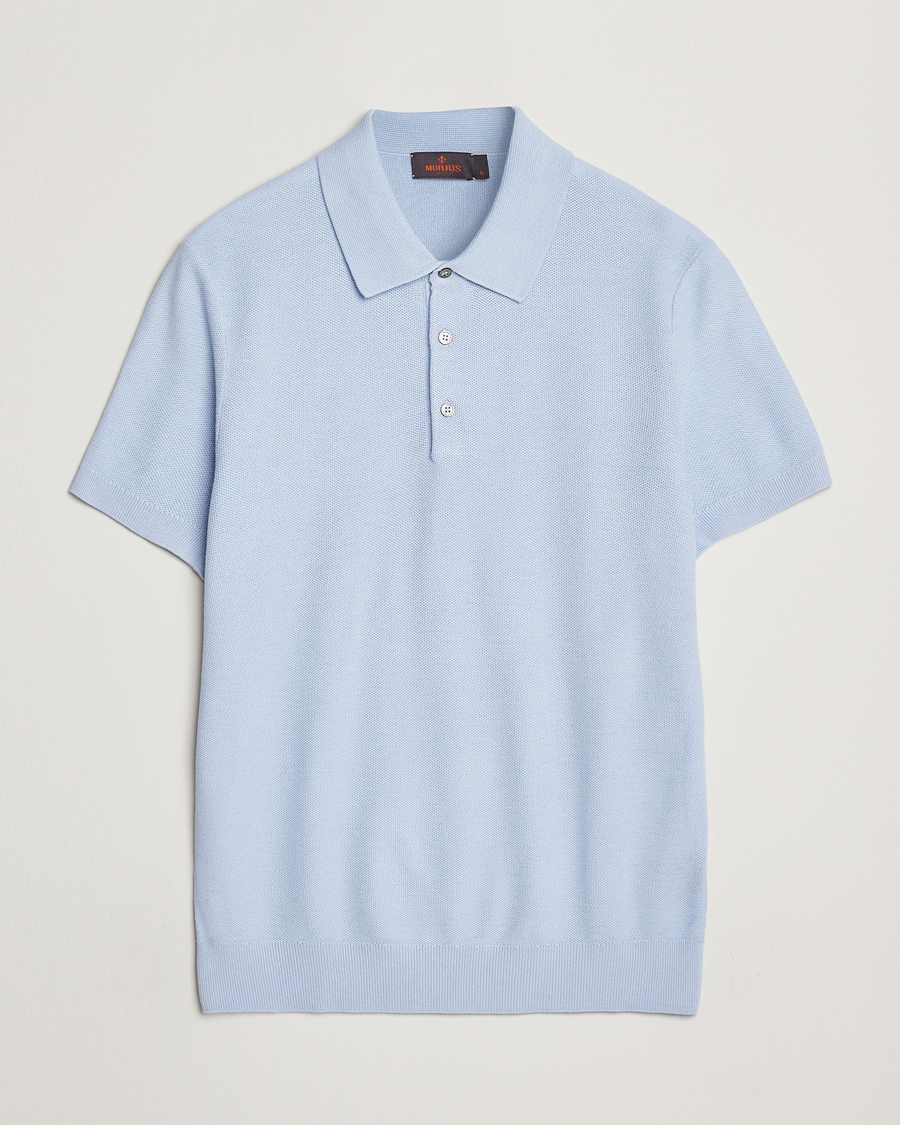 Herren | Poloshirts | Morris | Walter Knitted Polo Light Blue