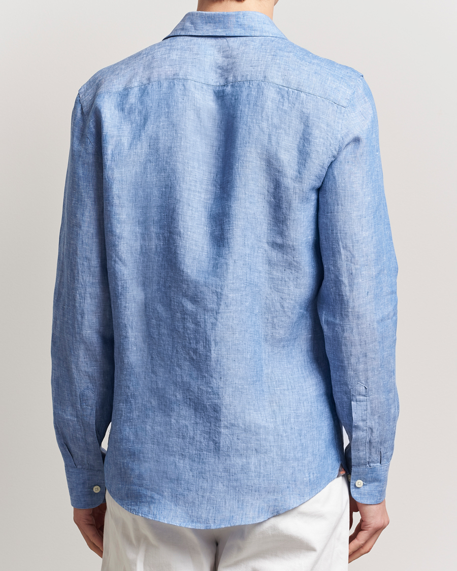 Herren | Hemden | Morris | Slim Fit Linen Shirt Blue