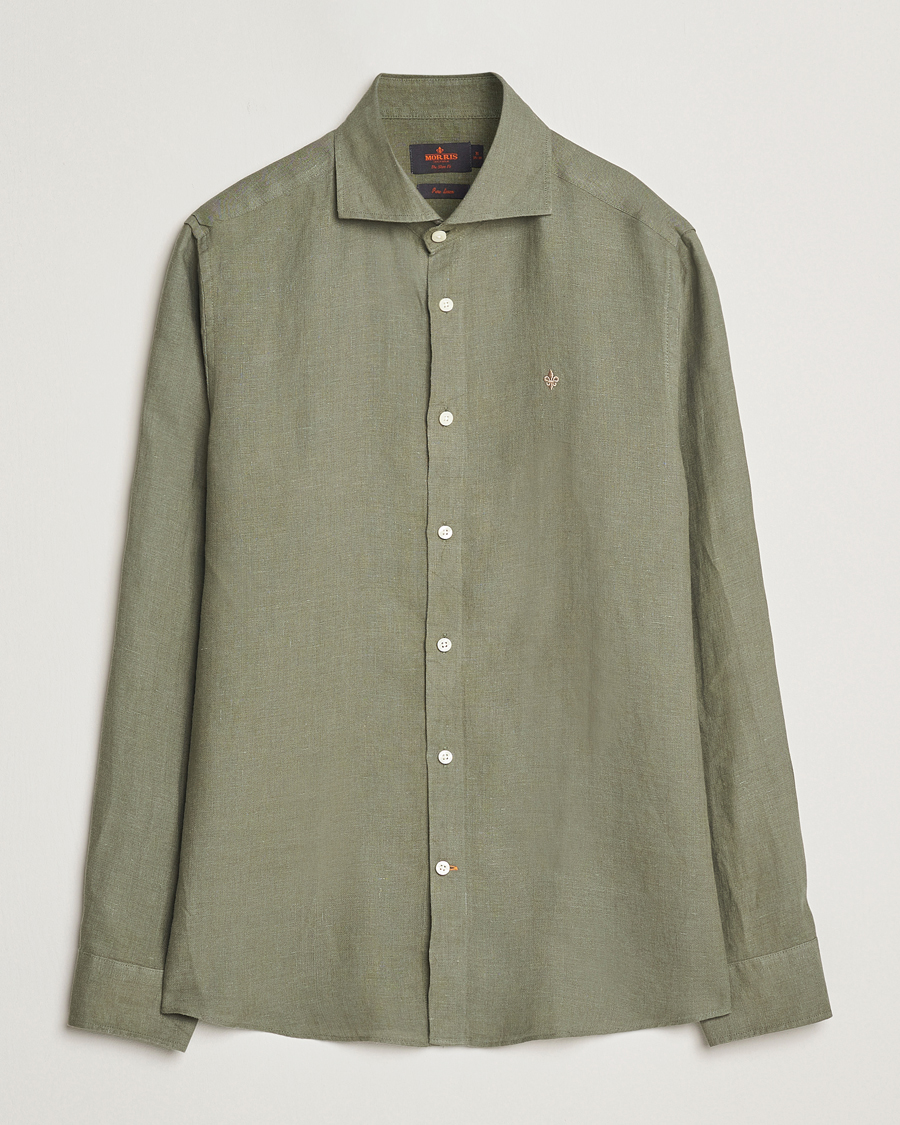 Herren | Hemden | Morris | Slim Fit Linen Shirt Green
