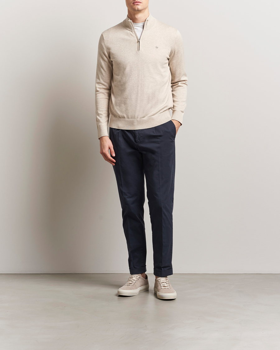 Herren | Pullover | Morris | Riley Cotton Half Zip Khaki