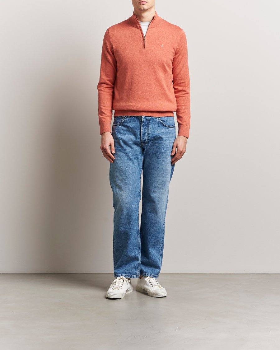 Herren | Pullover | Morris | Riley Cotton Half Zip Orange