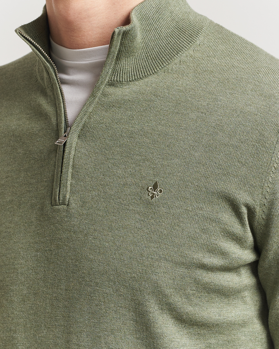 Herren | Pullover | Morris | Riley Cotton Half Zip Olive