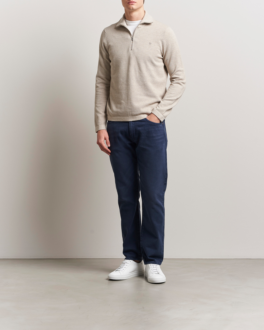 Herren | Pullover | Morris | Jake Cotton Half Zip Khaki