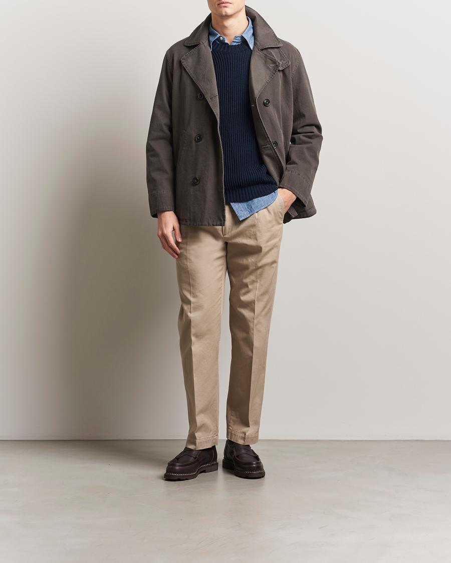 Herren | Jacken | Baracuta | Garment Dyed Canvas Peacoat Faded Black