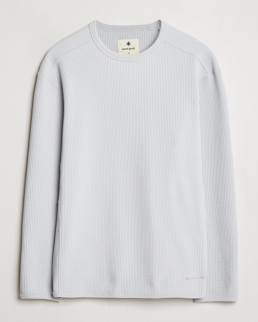 Herren | T-Shirts | Snow Peak | Dry Waffle Long Sleeve T-Shirt Light Grey