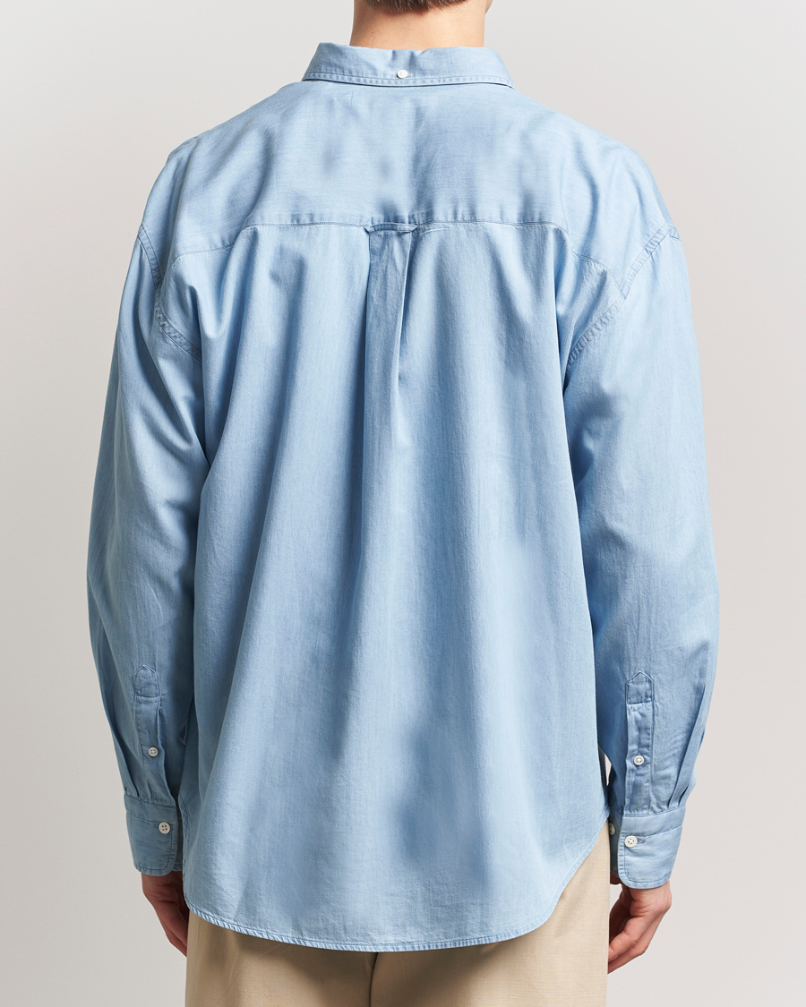 Herren | Hemden | GANT 240 Mulberry Street | Oversized Lux Indigo Shirt Light Blue