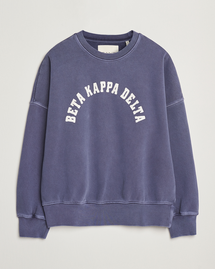 Herren | Pullover | GANT 240 Mulberry Street | Graphic Crew Neck Sweatshirt Dusty Blue Sea