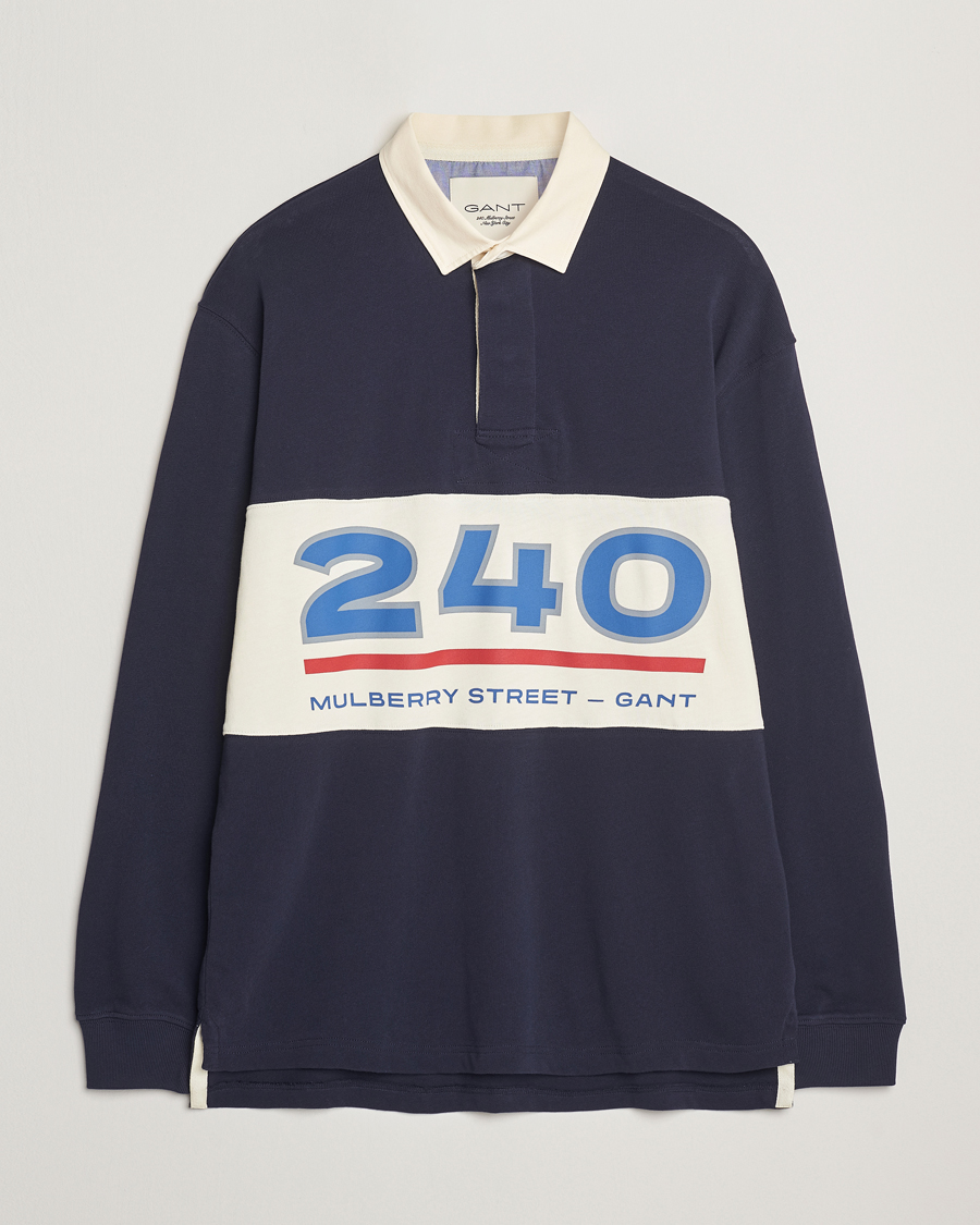 Herren | Pullover | GANT 240 Mulberry Street | Graphic Block Heavy Rugger Evening Blue