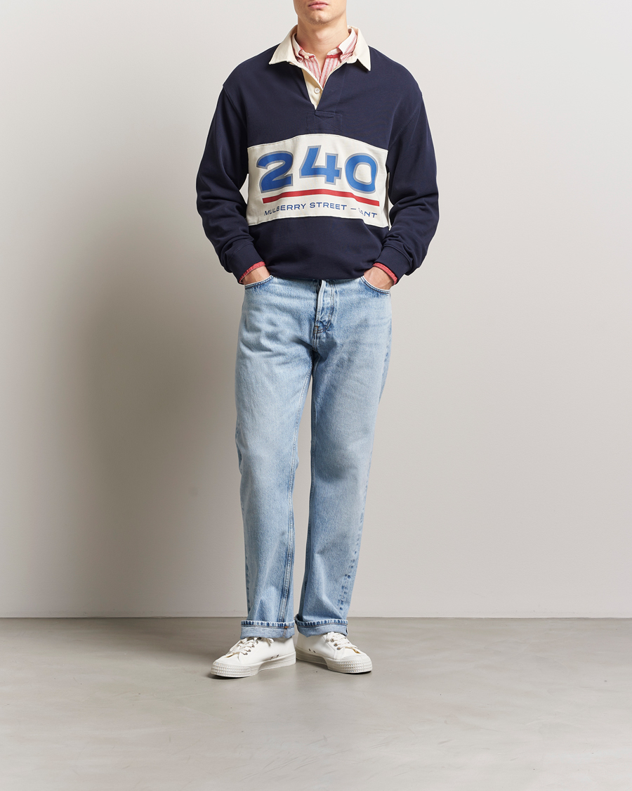 Herren | Pullover | GANT 240 Mulberry Street | Graphic Block Heavy Rugger Evening Blue