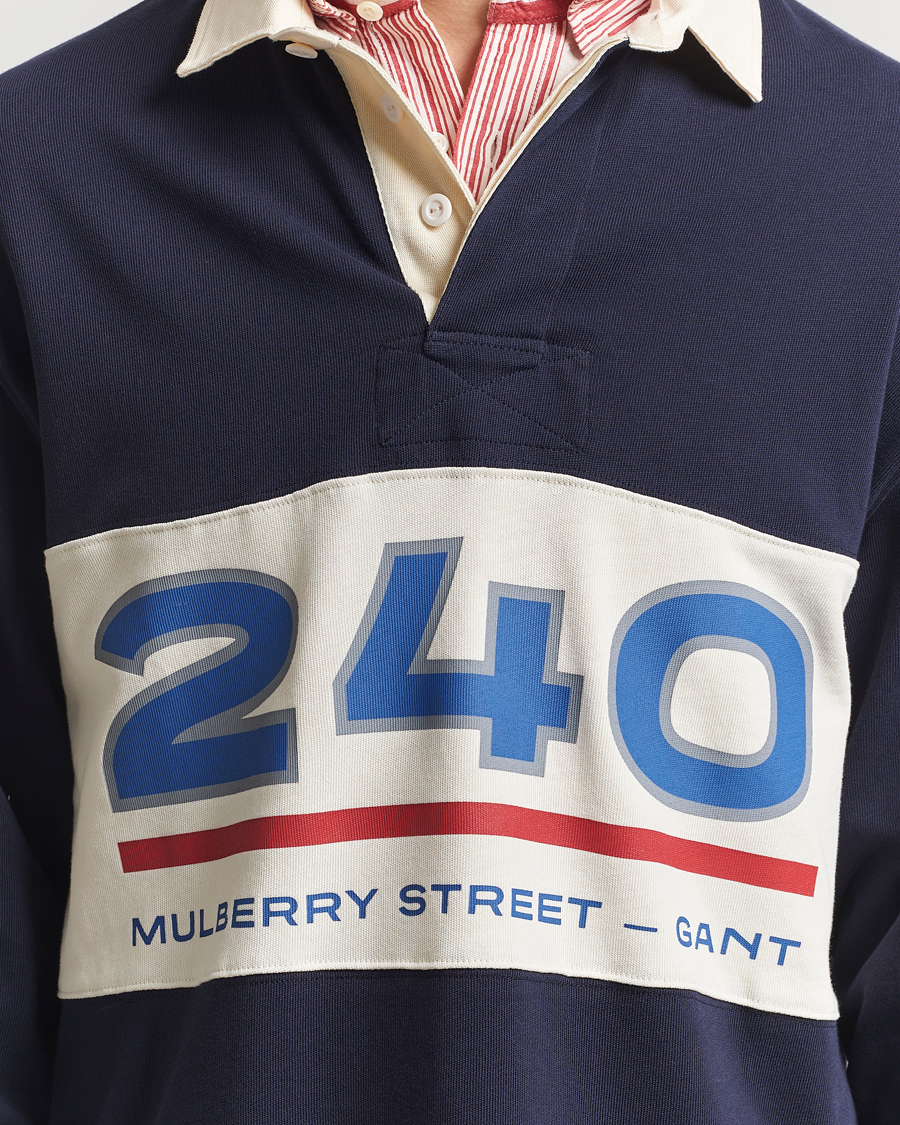 Herren | Pullover | GANT 240 Mulberry Street | Graphic Block Heavy Rugger Evening Blue