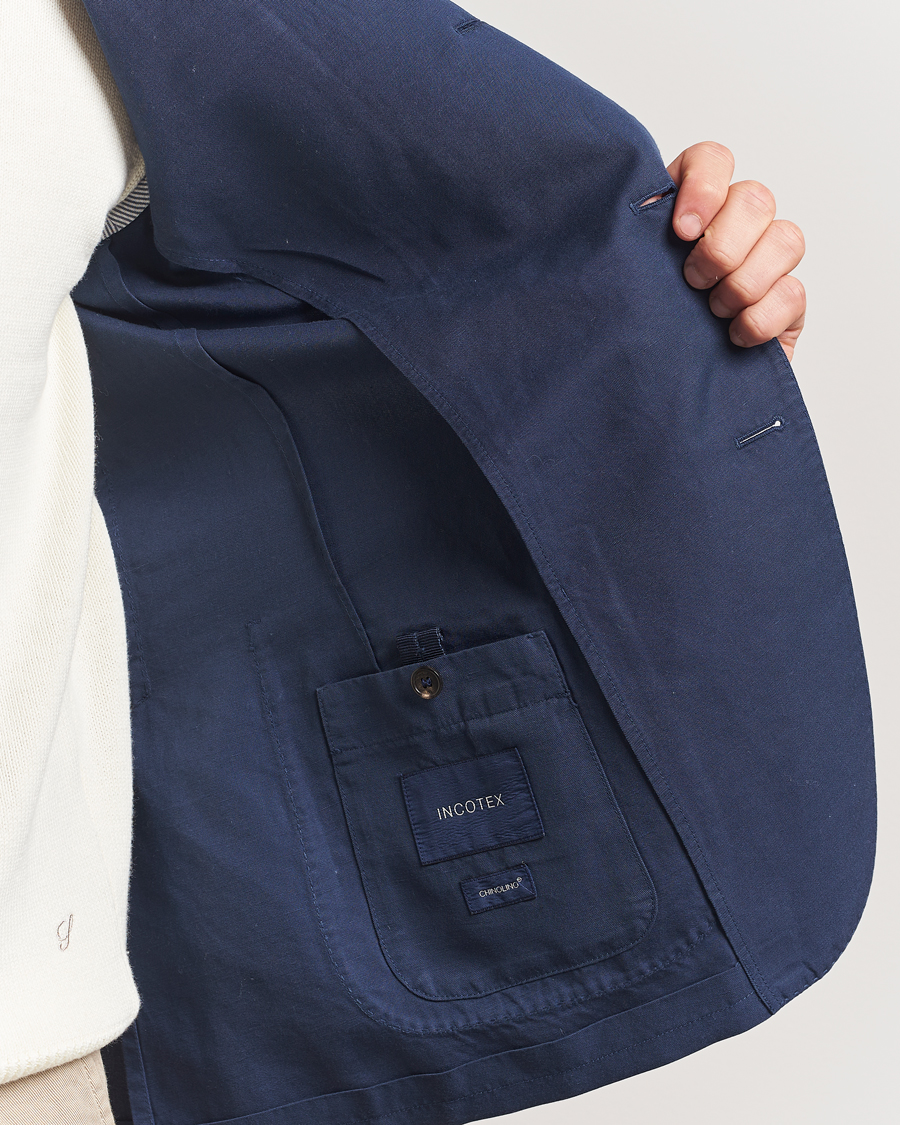 Herren | Sakkos | Incotex | Unconstructed Chinolino Blazer Navy