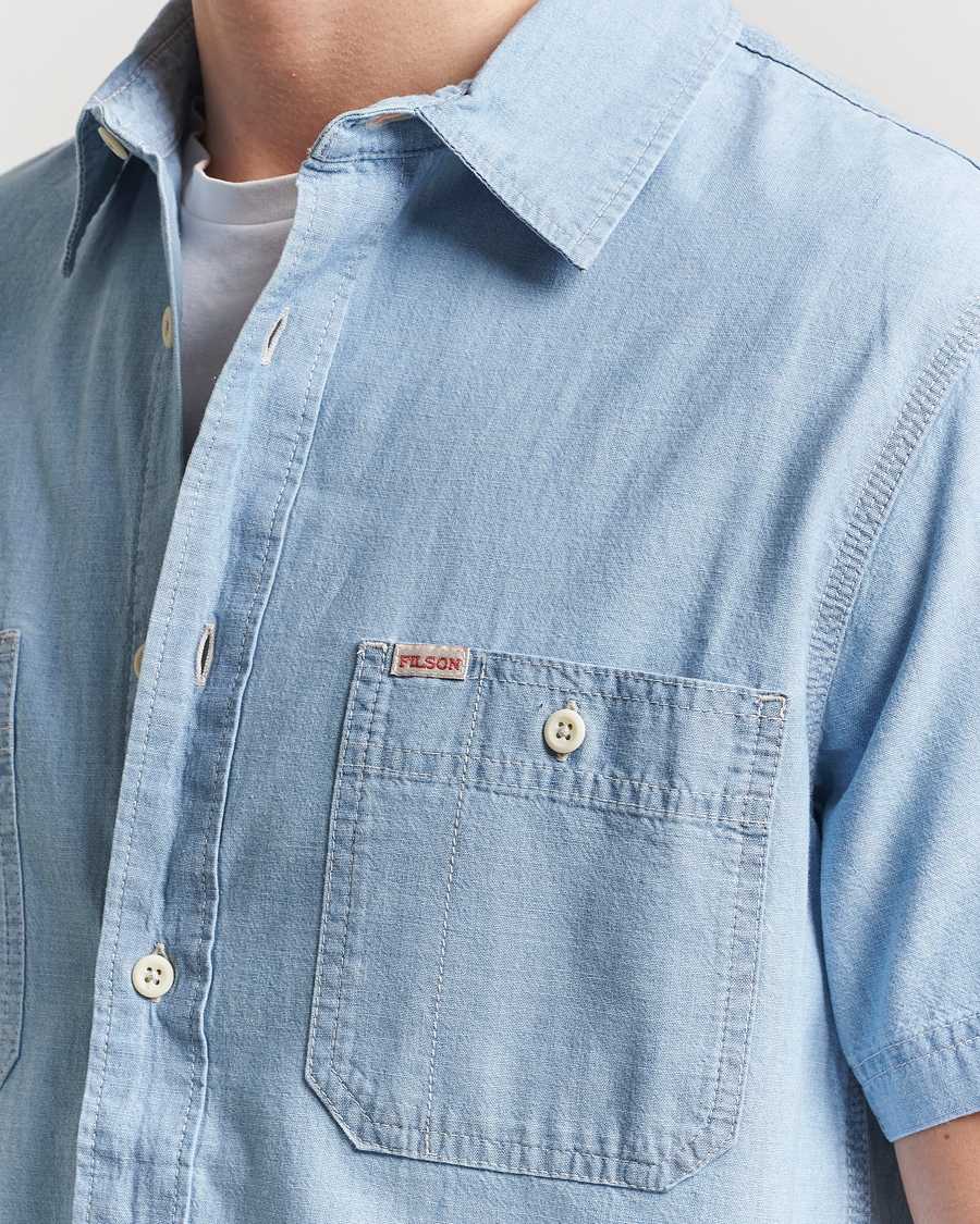 Herren | Hemden | Filson | Short Sleeve Chambray Shirt Light Indigo