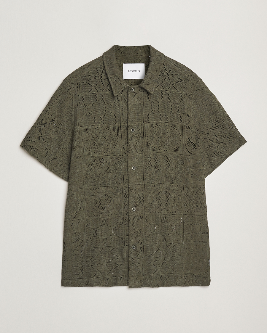 Herren | Hemden | LES DEUX | Hector Lace Short Sleeve Shirt Green