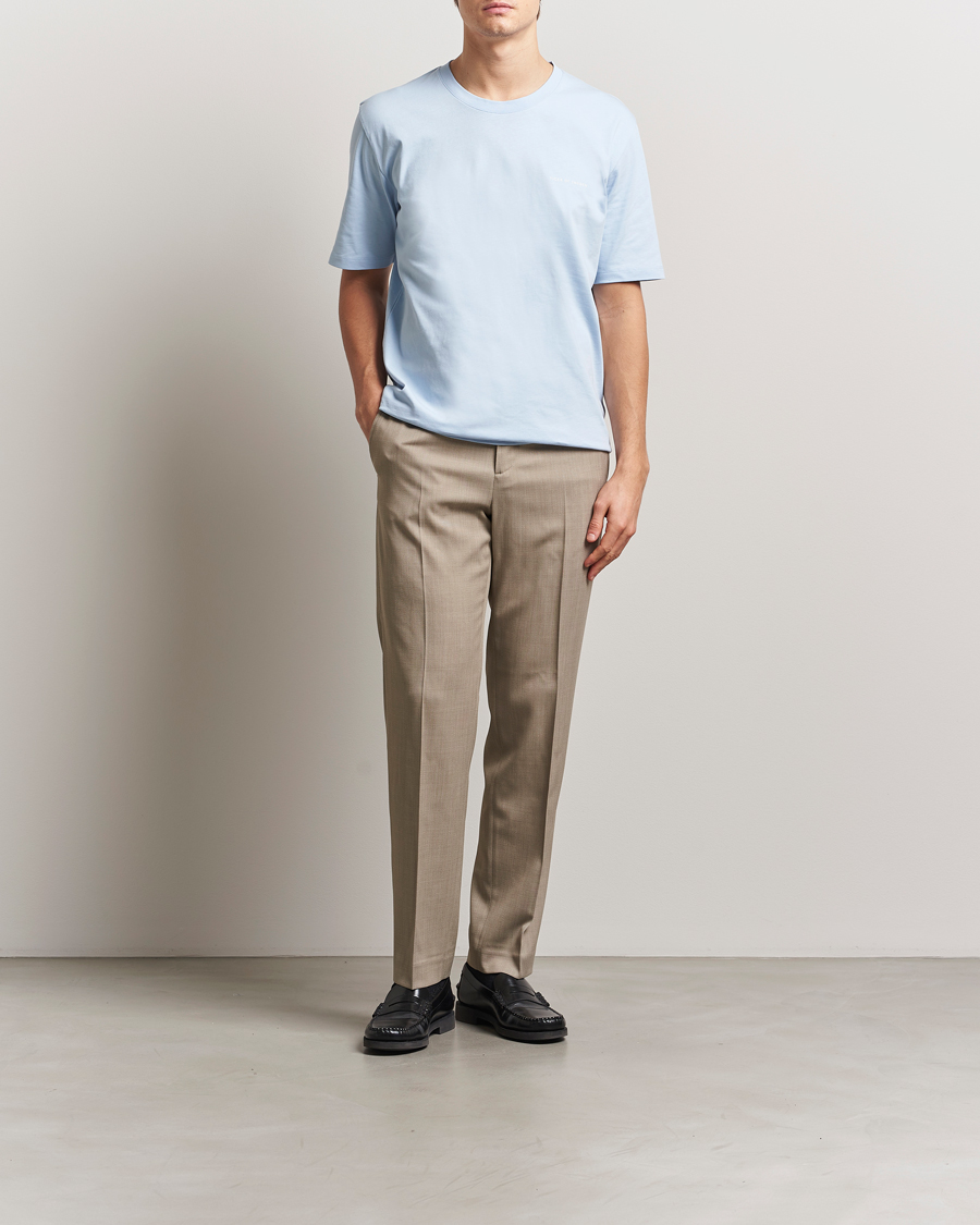 Herren | T-Shirts | Tiger of Sweden | Pro Cotton Logo T-Shirt Light Blue