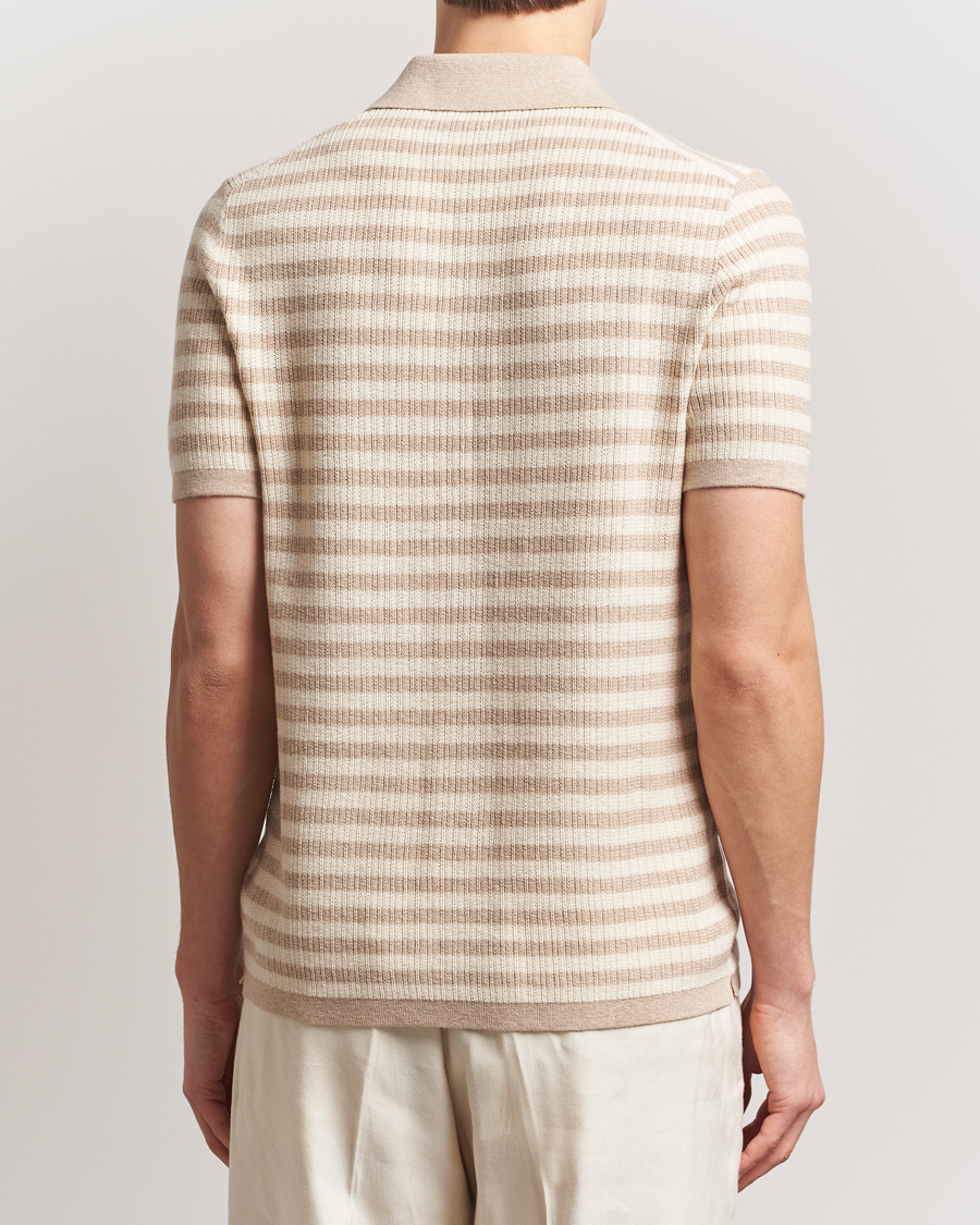 Herren | Poloshirts | Tiger of Sweden | Erros Knitted Striped Polo Practical Beige