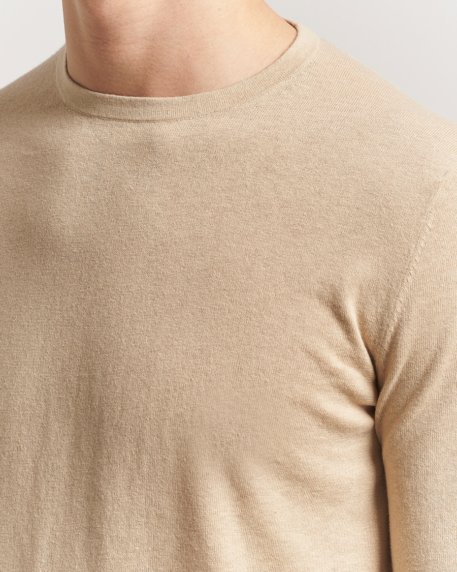 Herren | Pullover | Tiger of Sweden | Connor Linen/Cotton Sweater Practical Beige