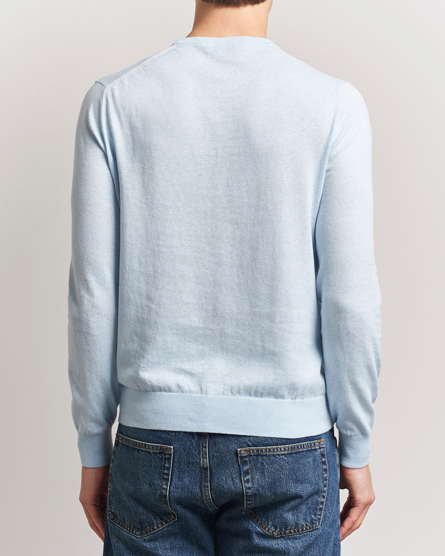 Herren | Pullover | Tiger of Sweden | Connor Linen/Cotton Sweater Light Blue