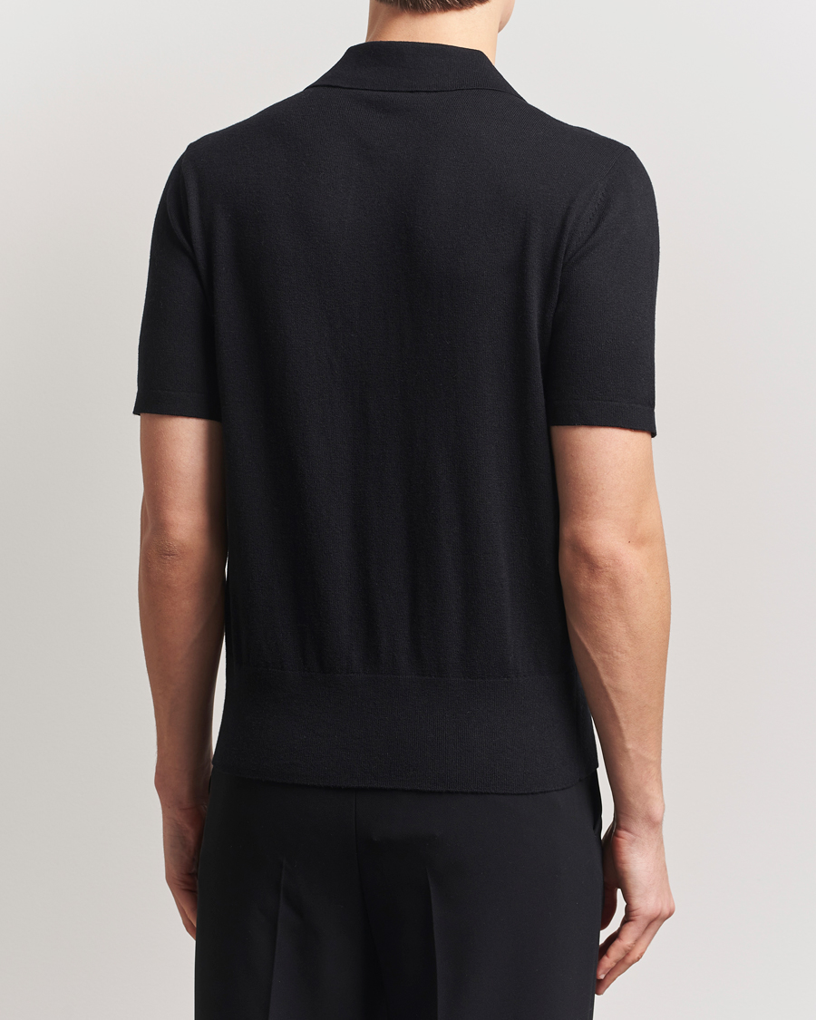 Herren | Hemden | Tiger of Sweden | Araawen Knitted Short Sleeve Shirt Black