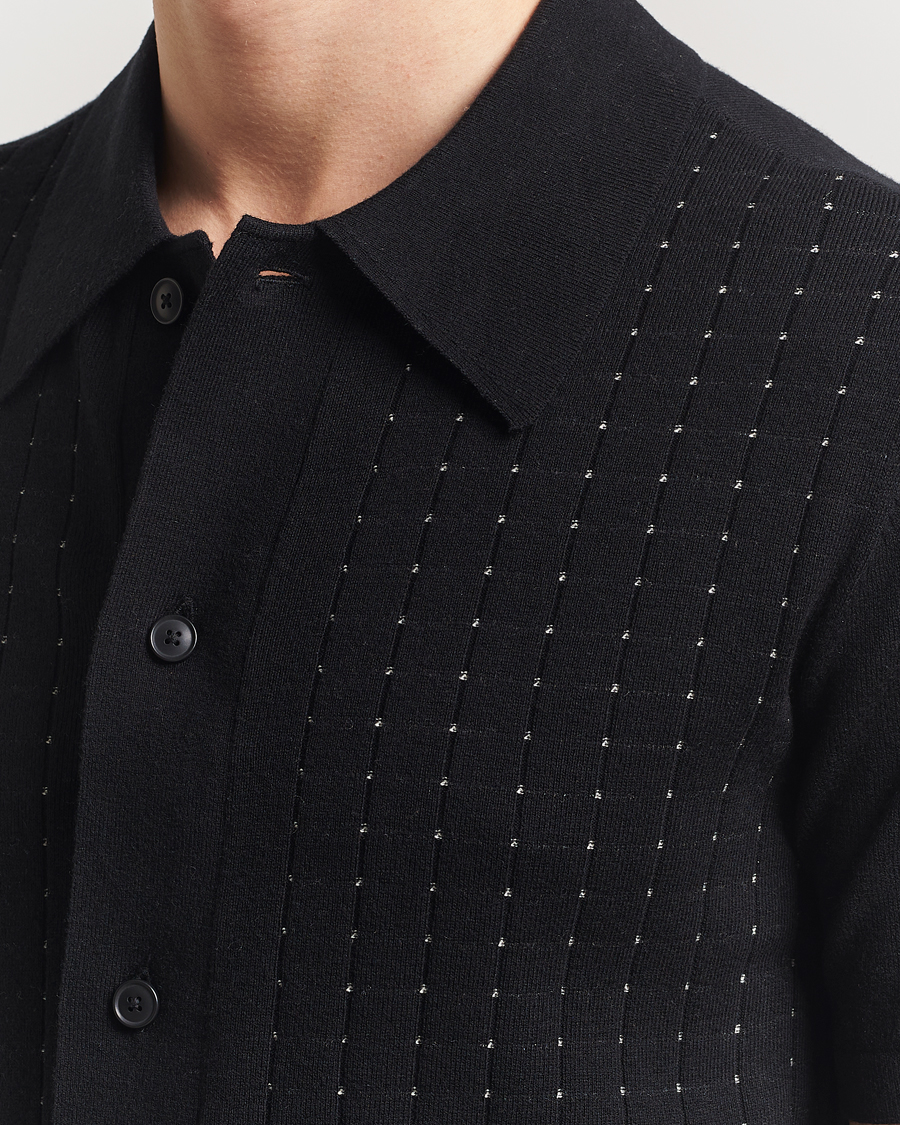 Herren | Hemden | Tiger of Sweden | Araawen Knitted Short Sleeve Shirt Black