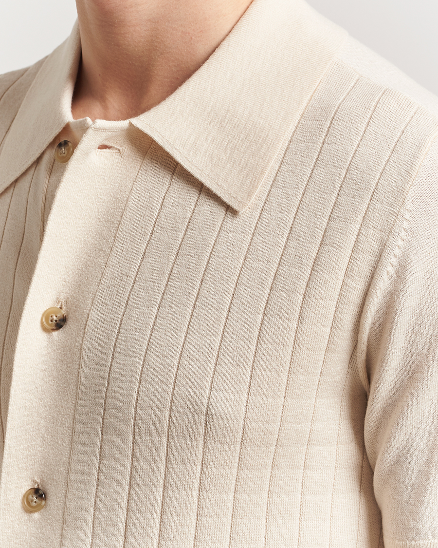 Herren | Hemden | Tiger of Sweden | Araawen Knitted Short Sleeve Shirt Off White