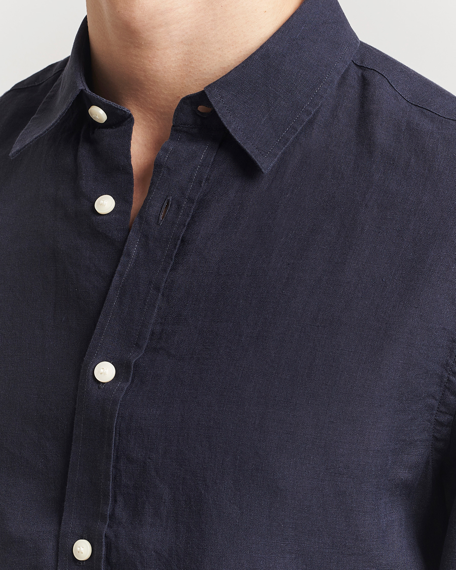 Herren | Hemden | Tiger of Sweden | Spenser Linen Shirt Midnight Blue
