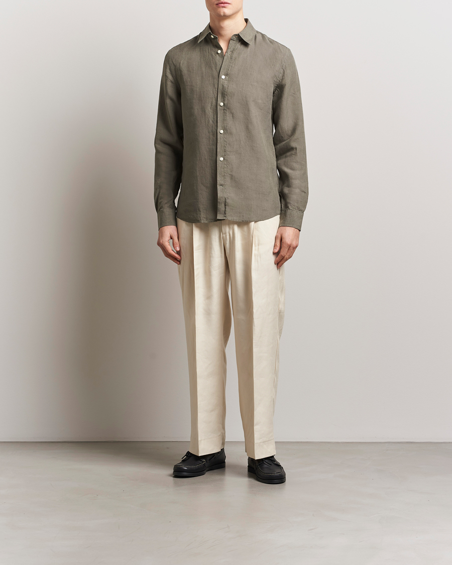 Herren | Hemden | Tiger of Sweden | Spenser Linen Shirt Thyme Green
