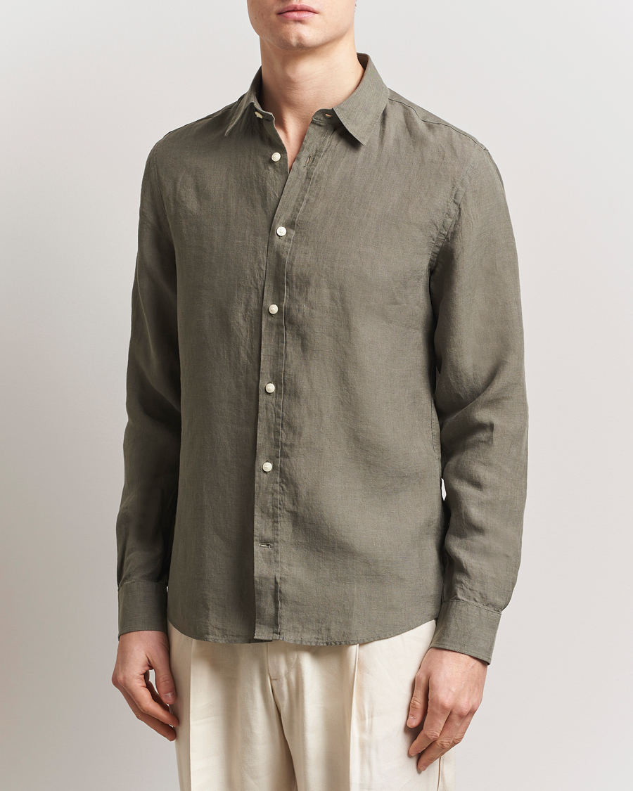 Herren | Hemden | Tiger of Sweden | Spenser Linen Shirt Thyme Green