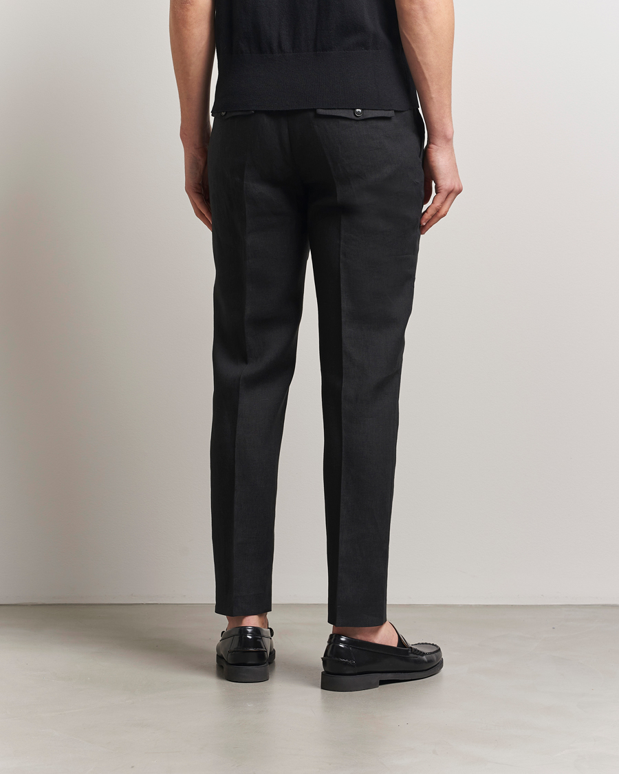 Herren | Hosen | Tiger of Sweden | Tannen Linen Drawstring Trousers Black