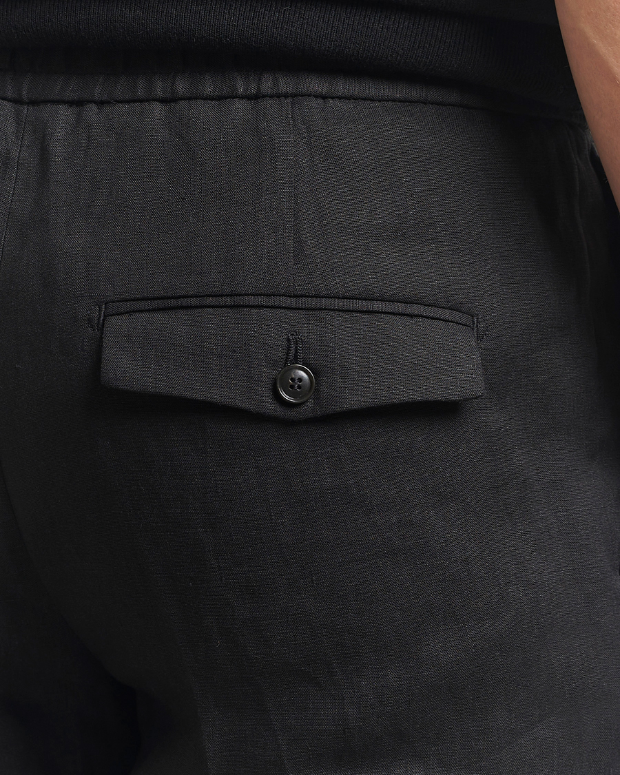 Herren | Hosen | Tiger of Sweden | Tannen Linen Drawstring Trousers Black