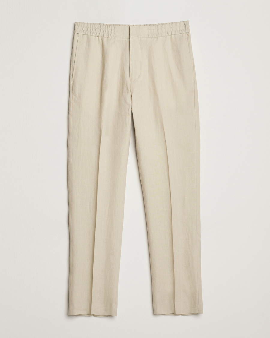 Herren | Hosen | Tiger of Sweden | Tannen Linen Drawstring Trousers Cream Sand