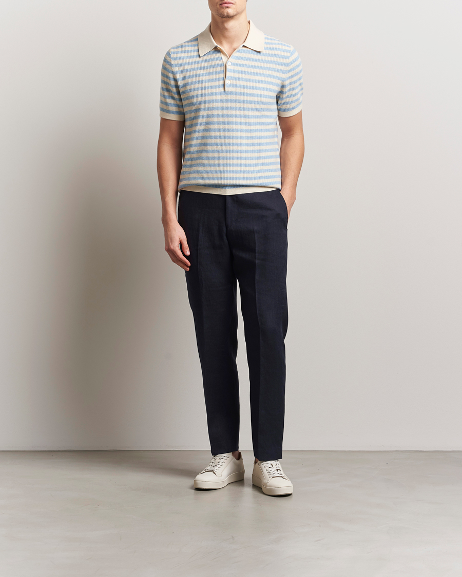 Herren | Hosen | Tiger of Sweden | Tannen Linen Drawstring Trousers Midnight Blue