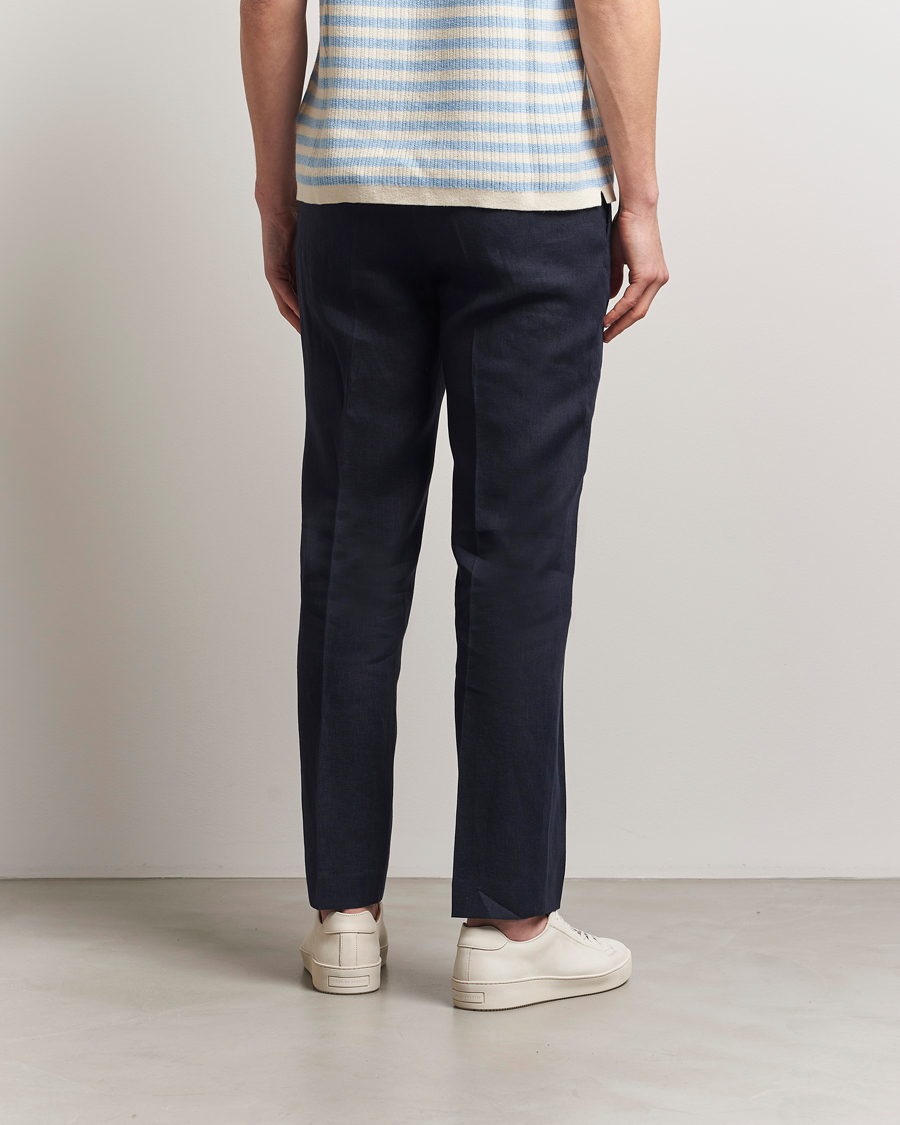 Herren | Hosen | Tiger of Sweden | Tannen Linen Drawstring Trousers Midnight Blue