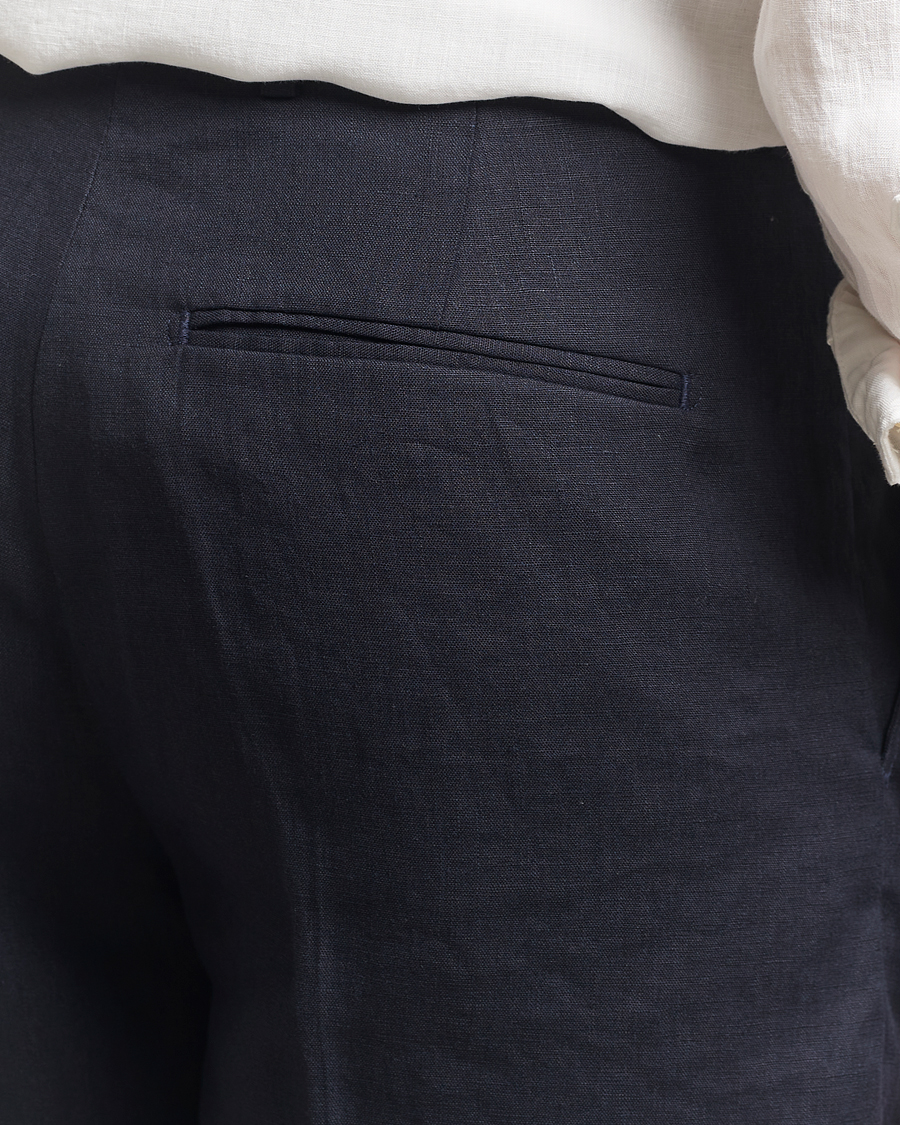 Herren | Shorts | Tiger of Sweden | Thiago Linen Shorts Midnight Blue