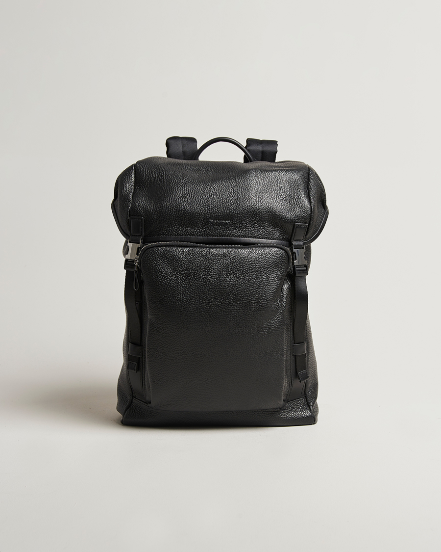 Herren | Tiger of Sweden Baha Leather Backpack Black | Tiger of Sweden | Baha Leather Backpack Black