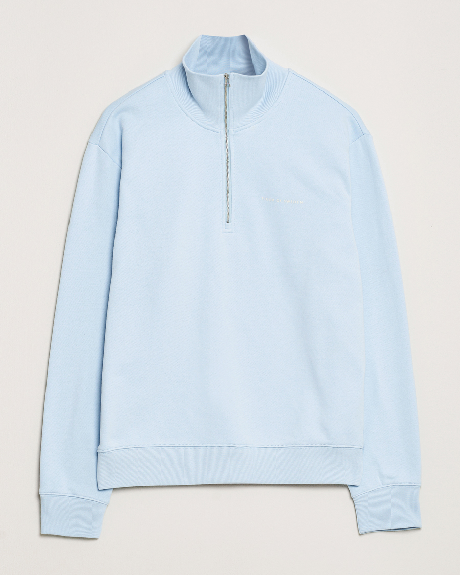 Herren | Pullover | Tiger of Sweden | Marlon Half Zip Sweatshirt Light Blue