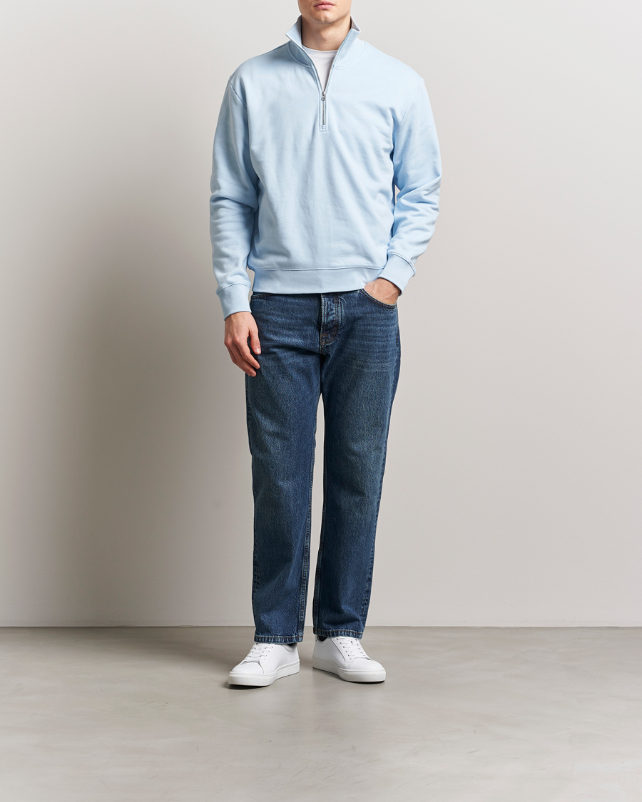 Herren | Pullover | Tiger of Sweden | Marlon Half Zip Sweatshirt Light Blue