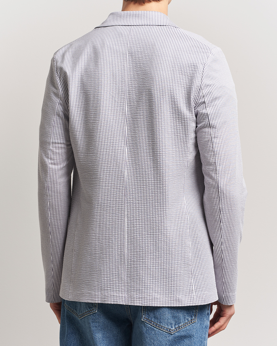 Herren | Sakkos | Harris Wharf London | Coolmax Striped Seersucker Blazer Grey/White