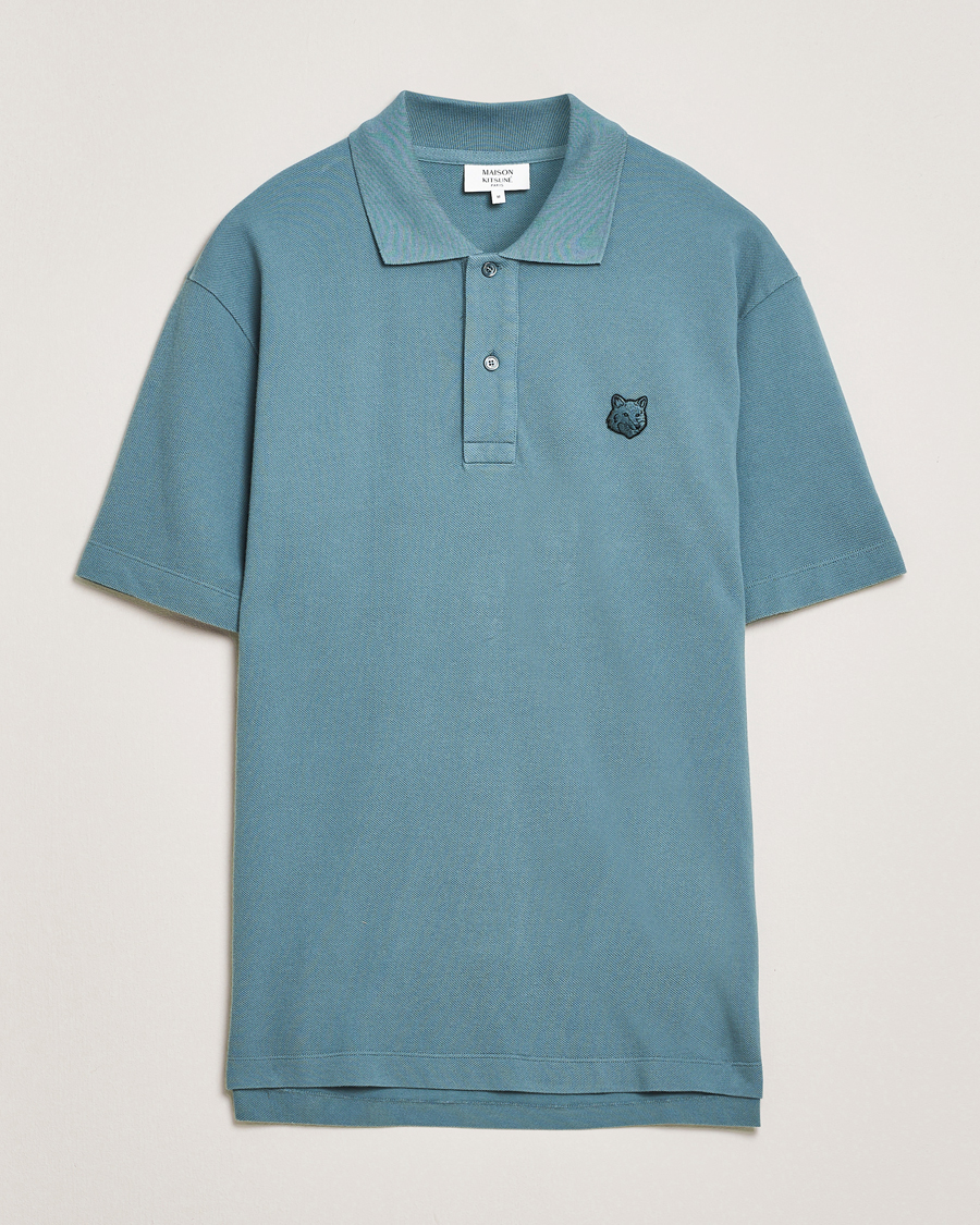 Herren | Poloshirts | Maison Kitsuné | Tonal Fox Head Polo Seine Blue