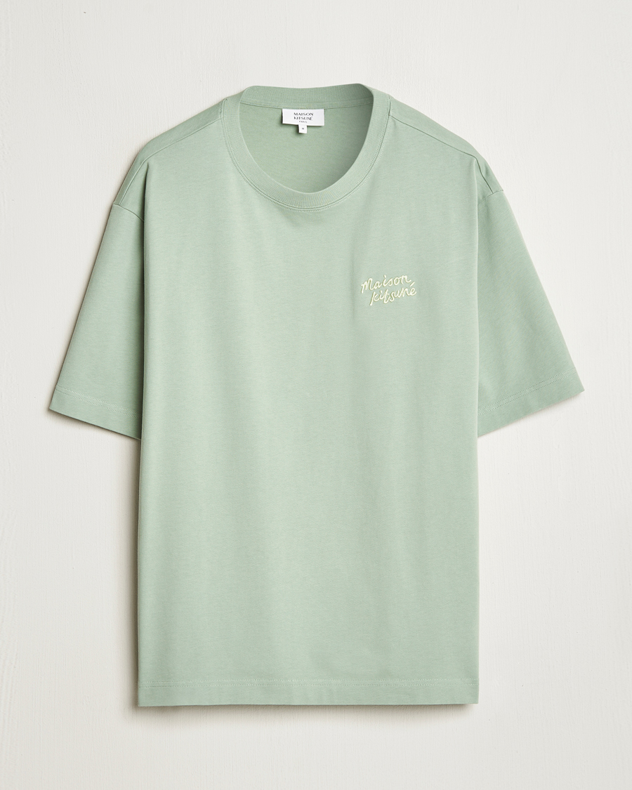 Herren | T-Shirts | Maison Kitsuné | Handwriting Embroidery T-Shirt Vert De Gris
