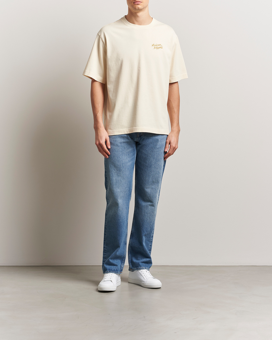 Herren | T-Shirts | Maison Kitsuné | Handwriting Embroidery T-Shirt Alabaster
