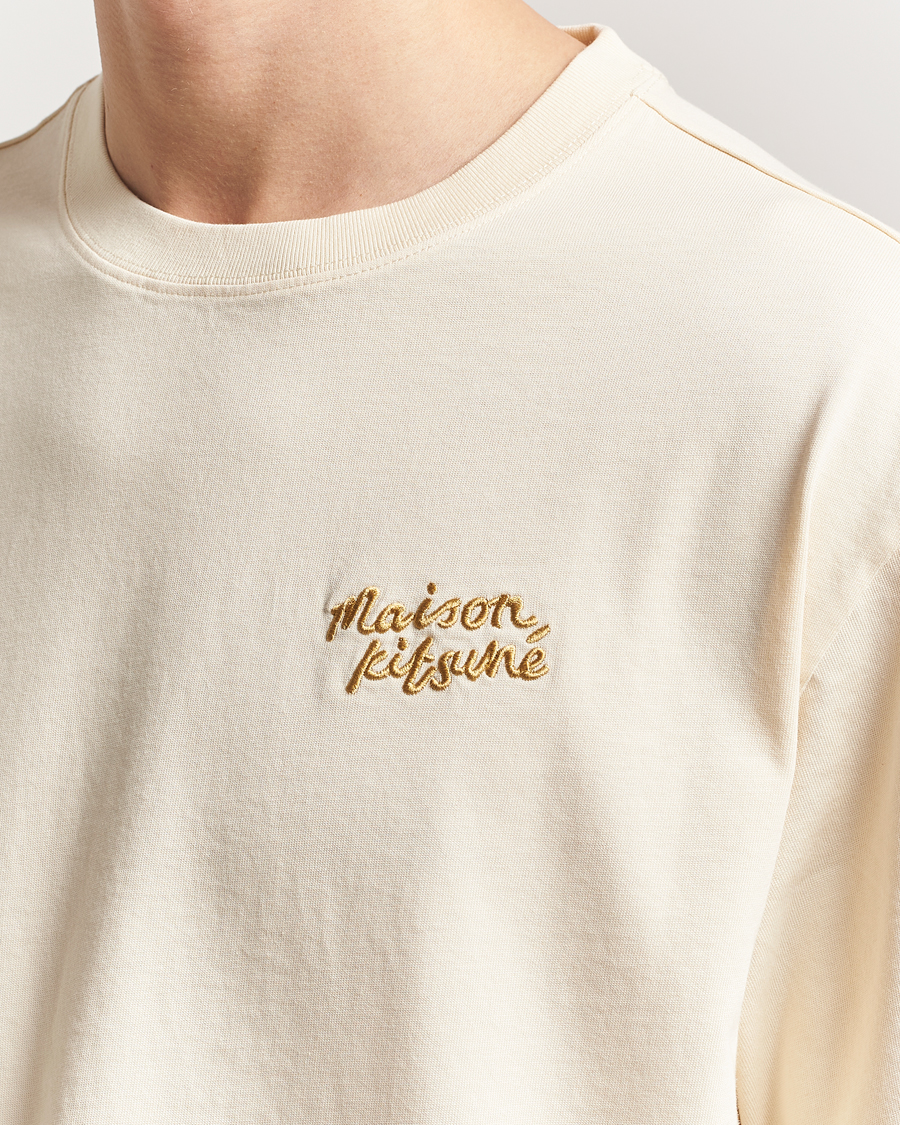 Herren | T-Shirts | Maison Kitsuné | Handwriting Embroidery T-Shirt Alabaster